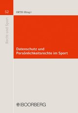 Umschlag von Band 52: Datenschutz und Persönlichkeitsrechte im Sport